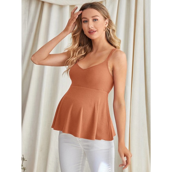 Maternity Peplum Cami Top - Picture 3 of 11